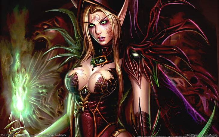 иллюстрация персонажа женского аниме, Сундук, WoW, World of Warcraft, Грудь, Кровавый Эльф, HD обои