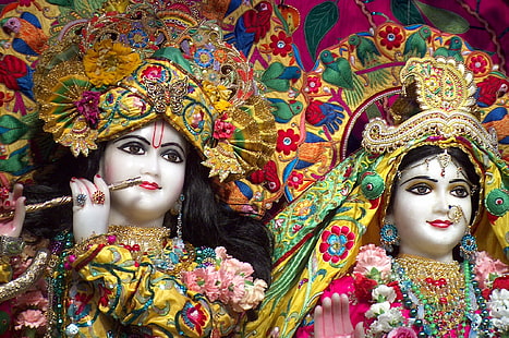 Belle Radha et Krishna, statue de Krishna, Dieu, Seigneur Krishna, Fond d'écran HD HD wallpaper