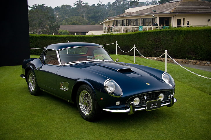 cupé negro, Ferrari, 250 California, Ferrari clásico, coche, coche viejo, coche clásico, Fondo de pantalla HD