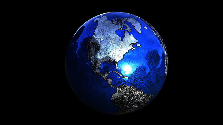 синий мрамор, планета, земля, грязно, глобус, мир, сфера, HD обои