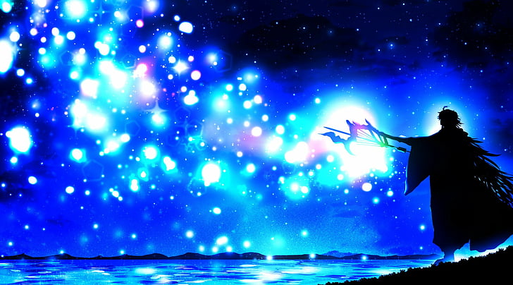 Anime, Original, Fantasy, Licht, Magie, Merlin (Fate Series), HD-Hintergrundbild