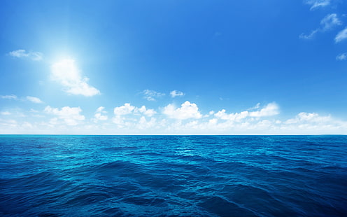 небо, тропики, море, вода, горизонт, волны, океан, небо, тропики, море, вода, горизонт, волны, океан, HD обои HD wallpaper