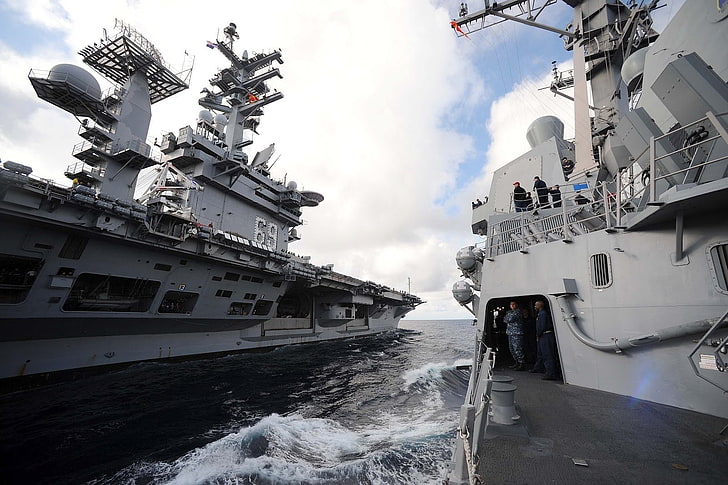 سفن حربية ، USS Dwight D.، خلفية HD