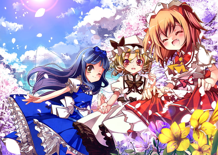 Anime, Touhou, Luna Child, Star Sapphire, Sunny Milk, HD wallpaper