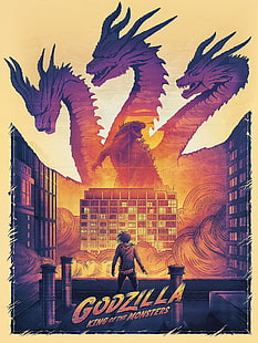 Godzilla, opere d'arte, kaiju, fan art, film, Sfondo HD HD wallpaper