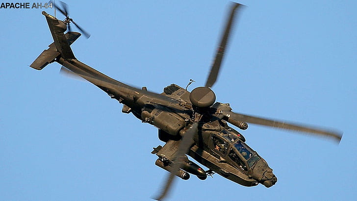 Apache, helicopter, blue, rotors, apache, aircraft planes, HD wallpaper