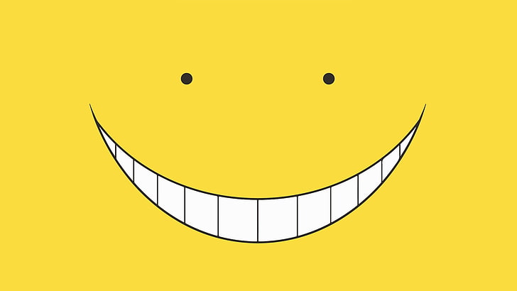 노란 미소 이모티콘, 애니메이션, 암살 교실, 코로 선생님, HD 배경 화면