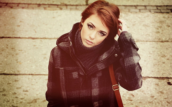 wanita, si rambut cokelat, Lana Branishti, model, wajah, Wallpaper HD