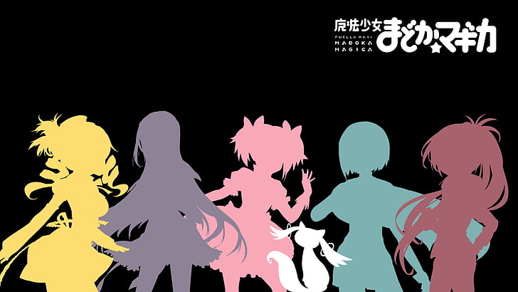 anime, Mahou Shoujo Madoka Magica, Kaname Madoka, Akemi Homura, Miki Sayaka, Tomoe Mami, Sakura Kyoko, Kyuubey, Tapety HD