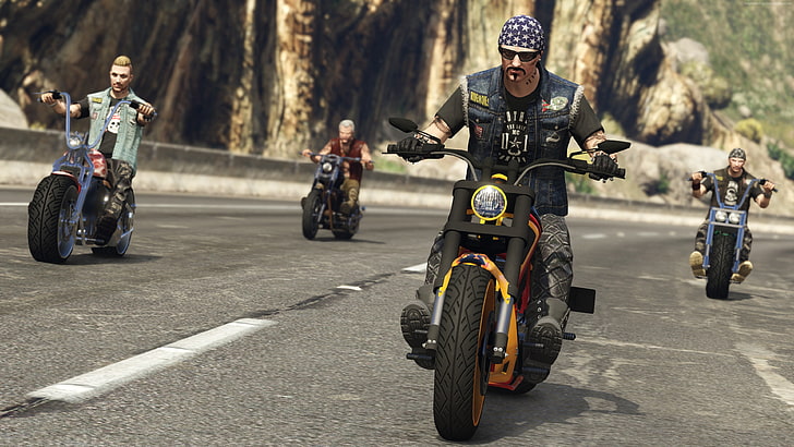 migliori giochi, gta 5, GTA Online: motociclisti, gta, Sfondo HD