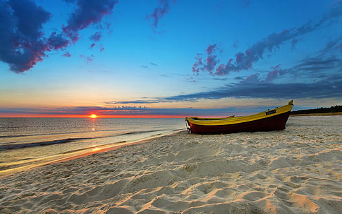 ชายหาดพระอาทิตย์ตก, พระอาทิตย์ตก, ชายหาด, วอลล์เปเปอร์ HD HD wallpaper