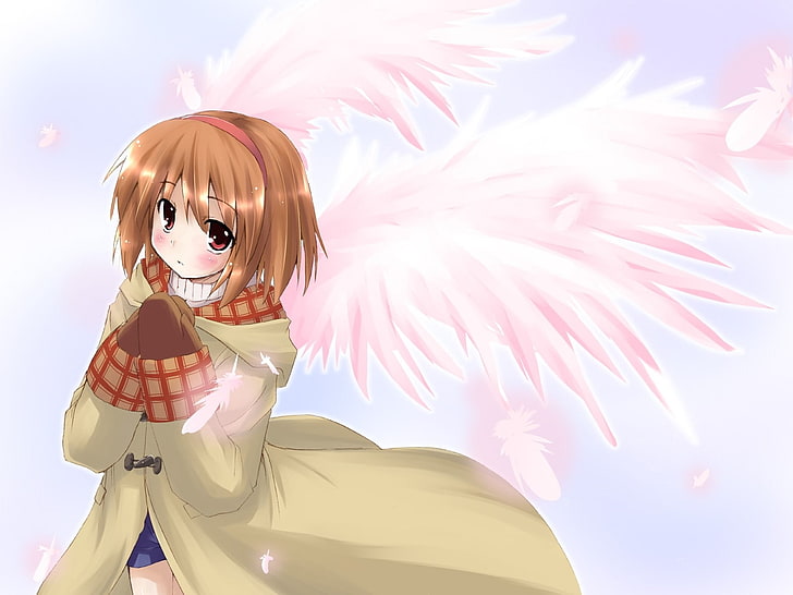 Kanon, Tsukimiya ayu, Girl, Coats, Gloves, Wings, HD wallpaper