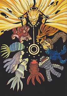 Jinchuuriki, Masashi Kishimoto, Uzumaki Naruto, Naruto Shippuuden, วอลล์เปเปอร์ HD HD wallpaper