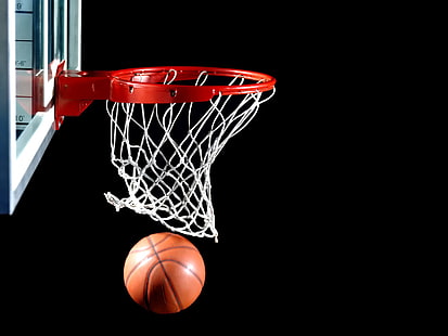 バスケットボールとフープ、ボール、バスケット、バスケットボール、 HDデスクトップの壁紙 HD wallpaper