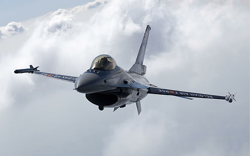 Belgian F16, pesawat tempur abu-abu, jet tempur, Belgia, pesawat terbang, Wallpaper HD HD wallpaper