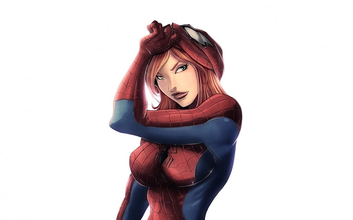Marvel Spider-Woman цифровые обои, Мэри Джейн, Marvel Comics, супергерои, Spider-Girl, HD обои