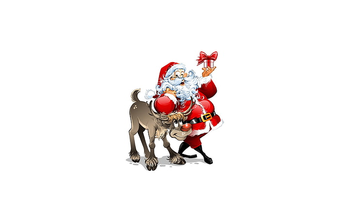 Santa Claus, Santa Claus illustration, Holidays, Christmas, winter holidays, merry christmas, santa claus, santa claus cartoon, HD wallpaper