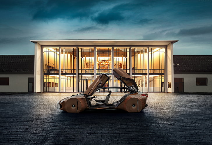 supercar, mobil masa depan, BMW Vision Next 100, Wallpaper HD