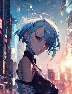 Cyberpunk: Edgerunners, аниме, аниме девушки, Люси (Edgerunners), HD обои HD wallpaper
