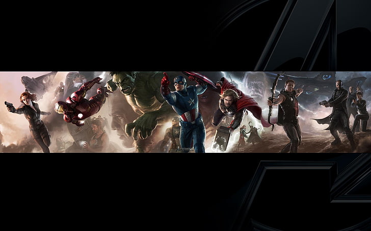 Papel de parede dos Vingadores da Marvel, Hulk, homem de ferro, maravilha, Thor, Capitão América, Viúva Negra, os Vingadores, hawkeye, vingadores, Nick Fury, HD papel de parede