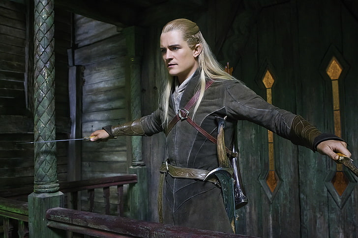 O Senhor do Anel Legolas ainda captura de tela do filme, armaduras, espadas, Orlando Bloom, Legolas, O Hobbit: A Desolação de Smaug, HD papel de parede