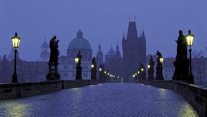 Прага Чехия Dusk Charles Bridge За Android, градове, Android, мост, Чарлз, Чехия, здрач, Прага, република, HD тапет