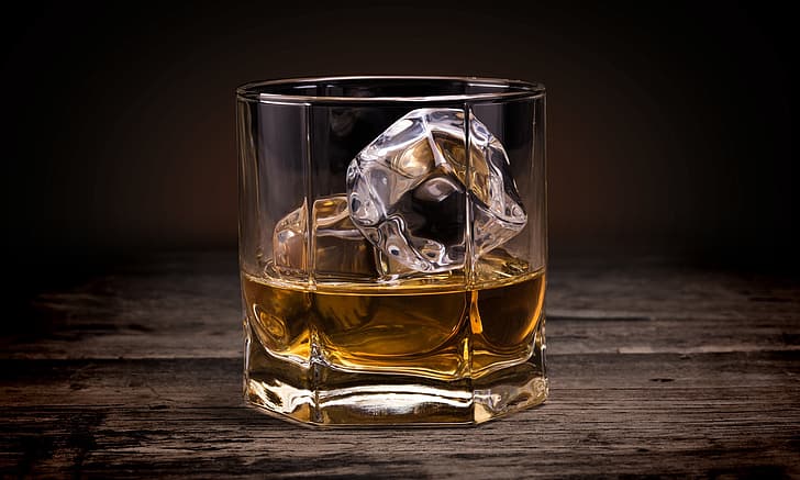 vetro, ghiaccio, alcool, bevanda, fumo, whisky, Sfondo HD