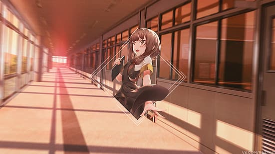 Anime, Anime-Mädchen, Bild in Bild, Miko Iino, Schule, Schuluniform, HD-Hintergrundbild HD wallpaper