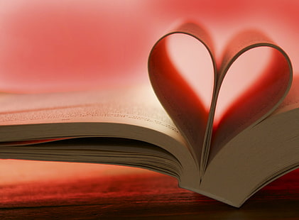 плитък фокус фотография на книга, прекрасна, книга, плитък фокус, фотография, любов, образование, червено, литература, сърце Форма, отворена, четене, HD тапет HD wallpaper