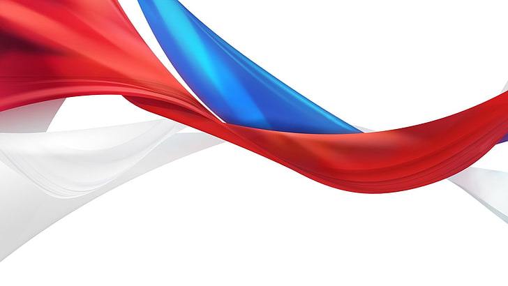 червено и синьо абстрактна вълна илюстрация, ден на конституцията, Русия, патриотизъм, флаг, символи, HD тапет