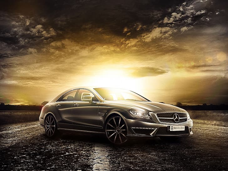 Mercedes-Benz, Car, AMG, Sunset, CLS 63, Class, 2014, Premium, HD wallpaper