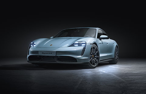 Porsche, Porsche Taycan 4S, Blue Car, Car, Porsche Taycan, Sport Car, Vehicle, HD tapet HD wallpaper