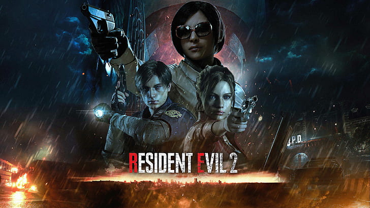Resident Evil 2, Resident Evil 2 Remake, ada wong, Claire Redfield, Leon Kennedy, Sfondo HD
