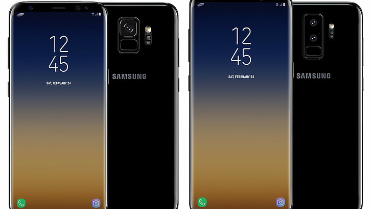 две полночь черный Samsung Galaxy S8, Samsung Galaxy S9, 4к, HD обои