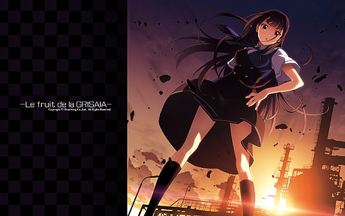 Grisaia no Kajitsu, anime, animeflickor, visuell roman, skoluniform, Sakaki Yumiko, HD tapet HD wallpaper