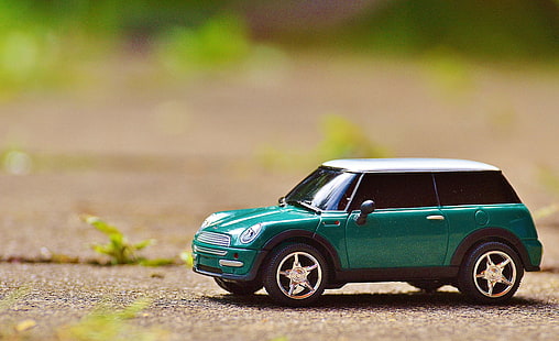 автомобиль, макро, мини купер, миниатюра, игрушечный автомобиль, транспортное средство, изображения общественного достояния, HD обои HD wallpaper