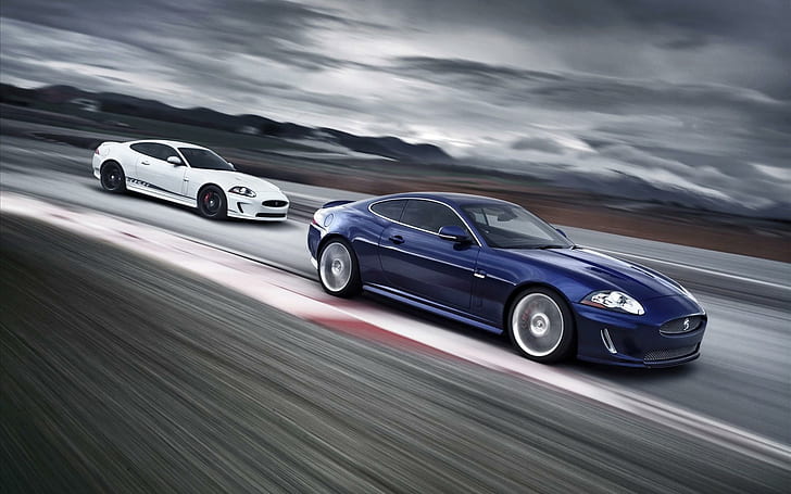 2011 Jaguar XKR 4, blue sports coupe, 2011, jaguar, HD wallpaper
