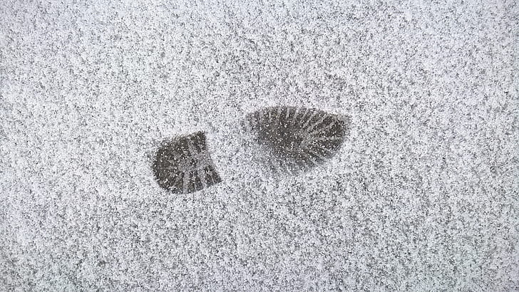 invierno, fondo, patrón, nieve, pie, planta del pie, huella, Fondo de pantalla HD