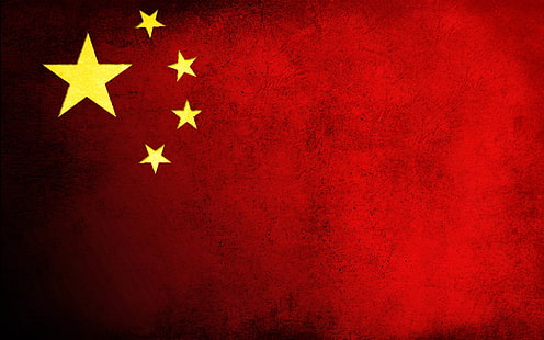 flaga Chin, Chiny, flaga, czerwony, gwiazda, brud, Tapety HD HD wallpaper