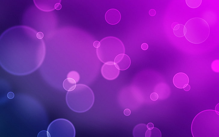 wallpaper gelembung ungu, silau, lingkaran, cahaya, cerah, Wallpaper HD