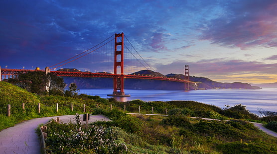 Golden Gate Bridge, baie de San Francisco, San Francisco, Golden Gate Bridge, le Golden Gate, Fond d'écran HD HD wallpaper