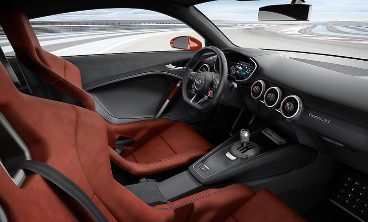 интериор, Audi TT Clubsport Turbo, концепция, спортен автомобил, състезания, ауди, HD тапет