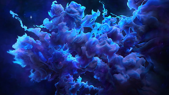 Abstrakt, Rauch, Blau, HD-Hintergrundbild HD wallpaper