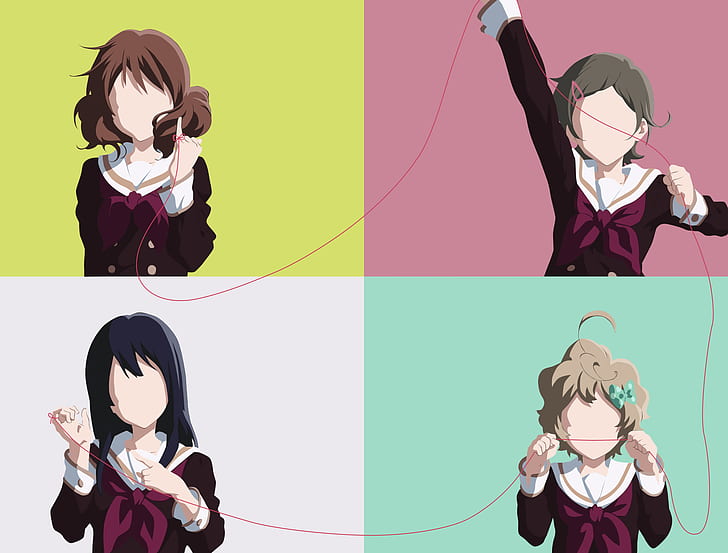 Anime, ljud! Euphonium, Hazuki Katou, Kumiko Oumae, Reina Kousaka, Sapphire Kawashima, HD tapet