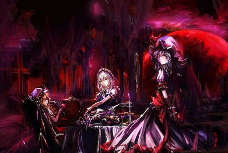 Touhou, Flandre Scarlet, Izayoi Sakuya, Remilia Scarlet, HD-Hintergrundbild HD wallpaper