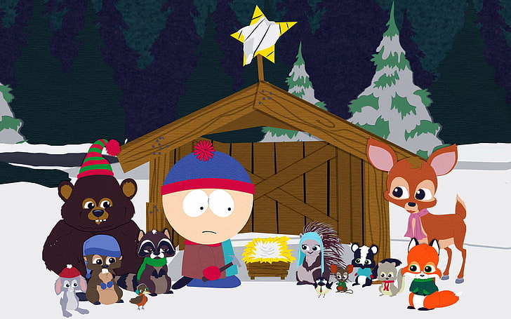 Tapeta South Park, Boże Narodzenie, South Park, Stan, leśne zwierzęta, Woodland Critter Christmas, Tapety HD