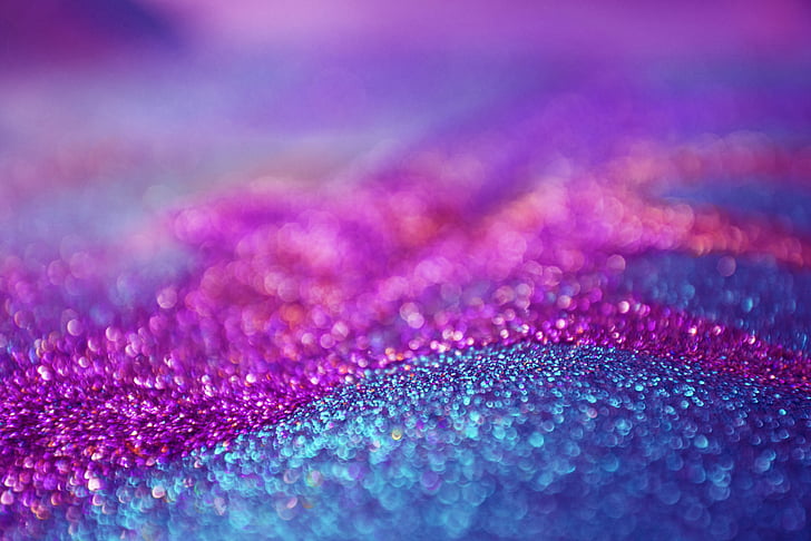 Glitter, Girly, Macro, Bokeh, Colorful, Pink, Purple, 5K, HD wallpaper