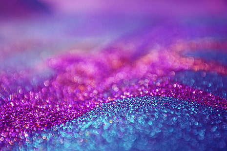 Glitter, Girly, Macro, Bokeh, coloré, rose, violet, 5K, Fond d'écran HD HD wallpaper