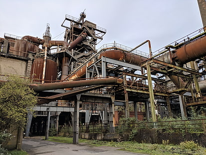 aufgegeben, fabrik, deutschland, pflanzen, HD-Hintergrundbild HD wallpaper