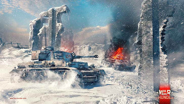 World War II, tank, German Army, panzer IV, winter, HD wallpaper